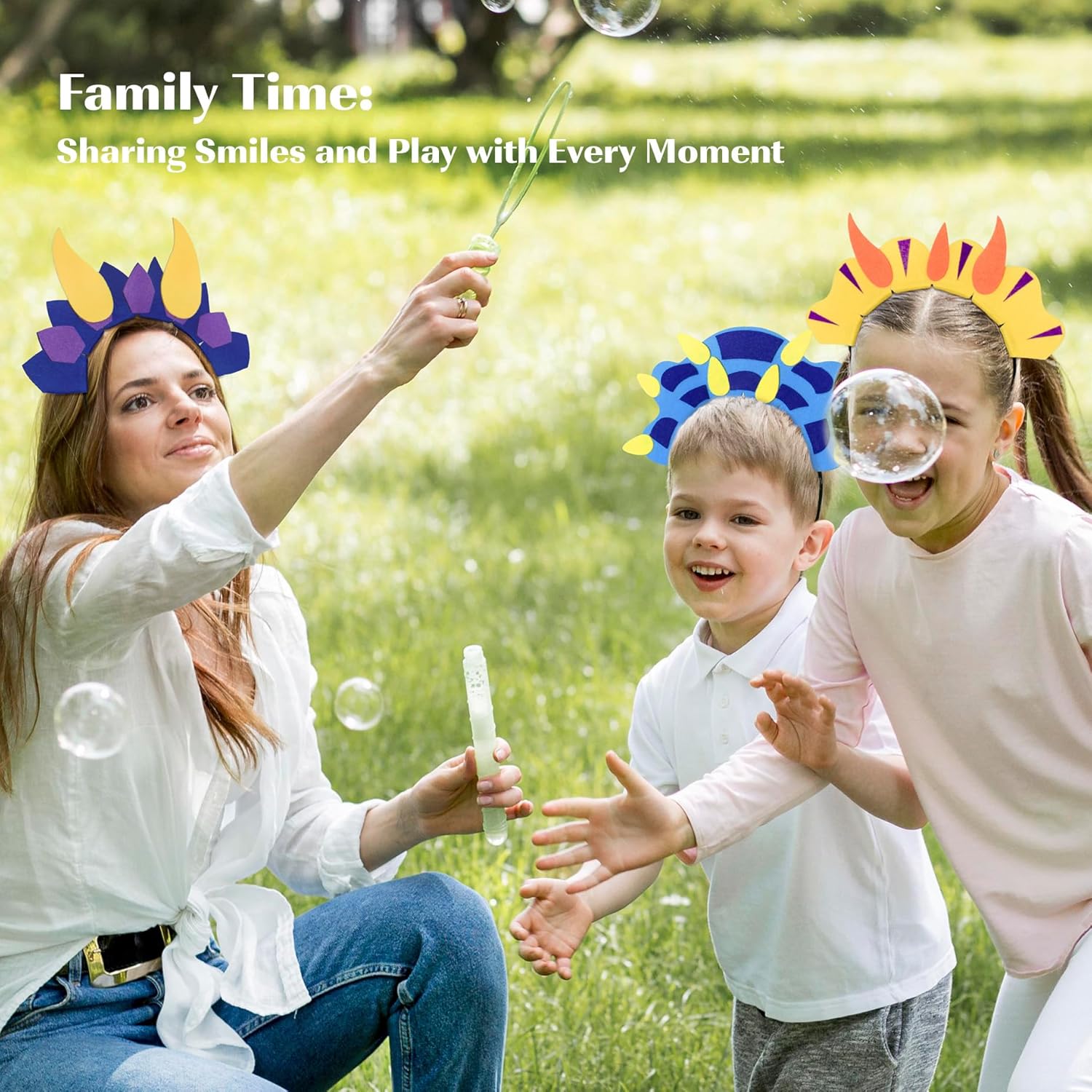 Flying Childhood 12Pack Dinosaur Dragon Headbands for Kids Halloween Party