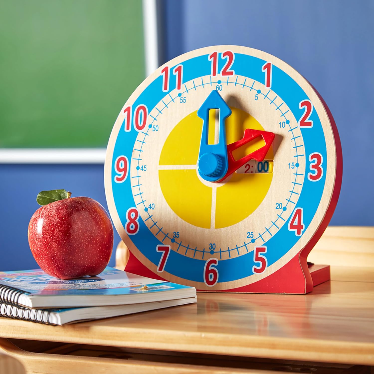 Melissa Doug Turn Tell Wooden Clock Red 1