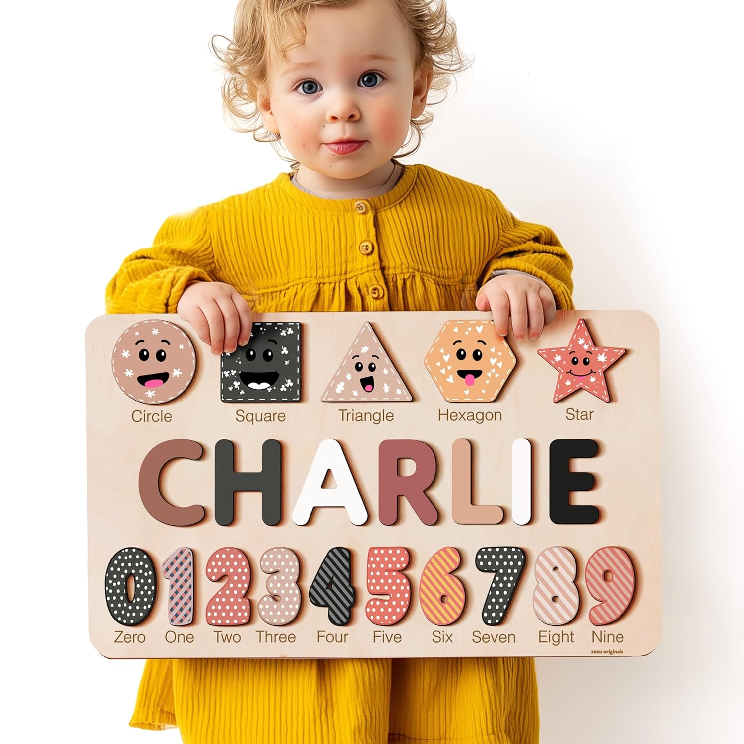Zuzu Puzzle Personalized Name Wooden Toy for Toddlers