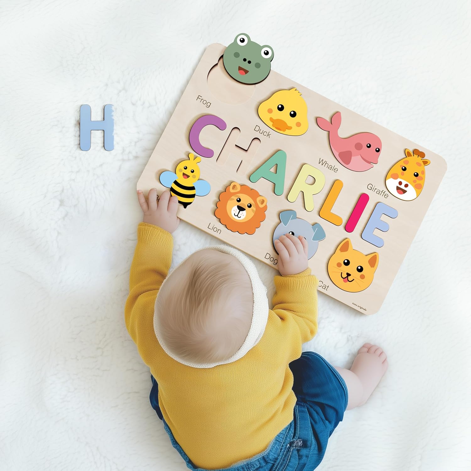 Zuzu Puzzle Personalized Name Toy for Kids 1-3 Years Old