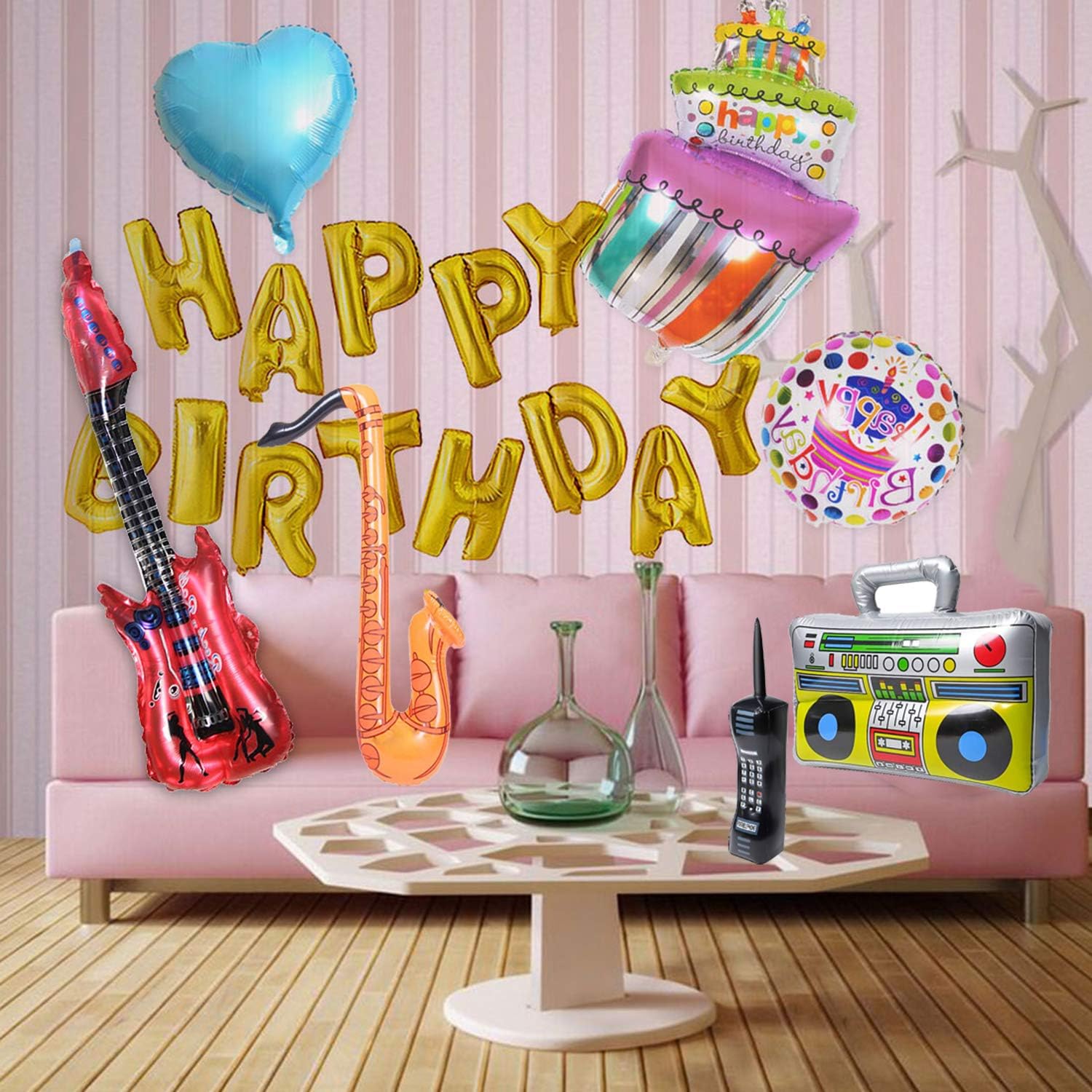 WedFeir 7 Pack Inflatable Rock Star Toys Set