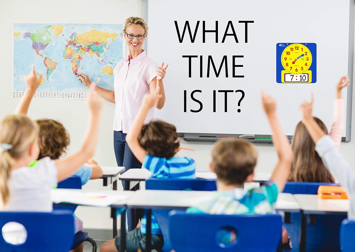 Large Magnetic Teaching Clock for Kids and Schools