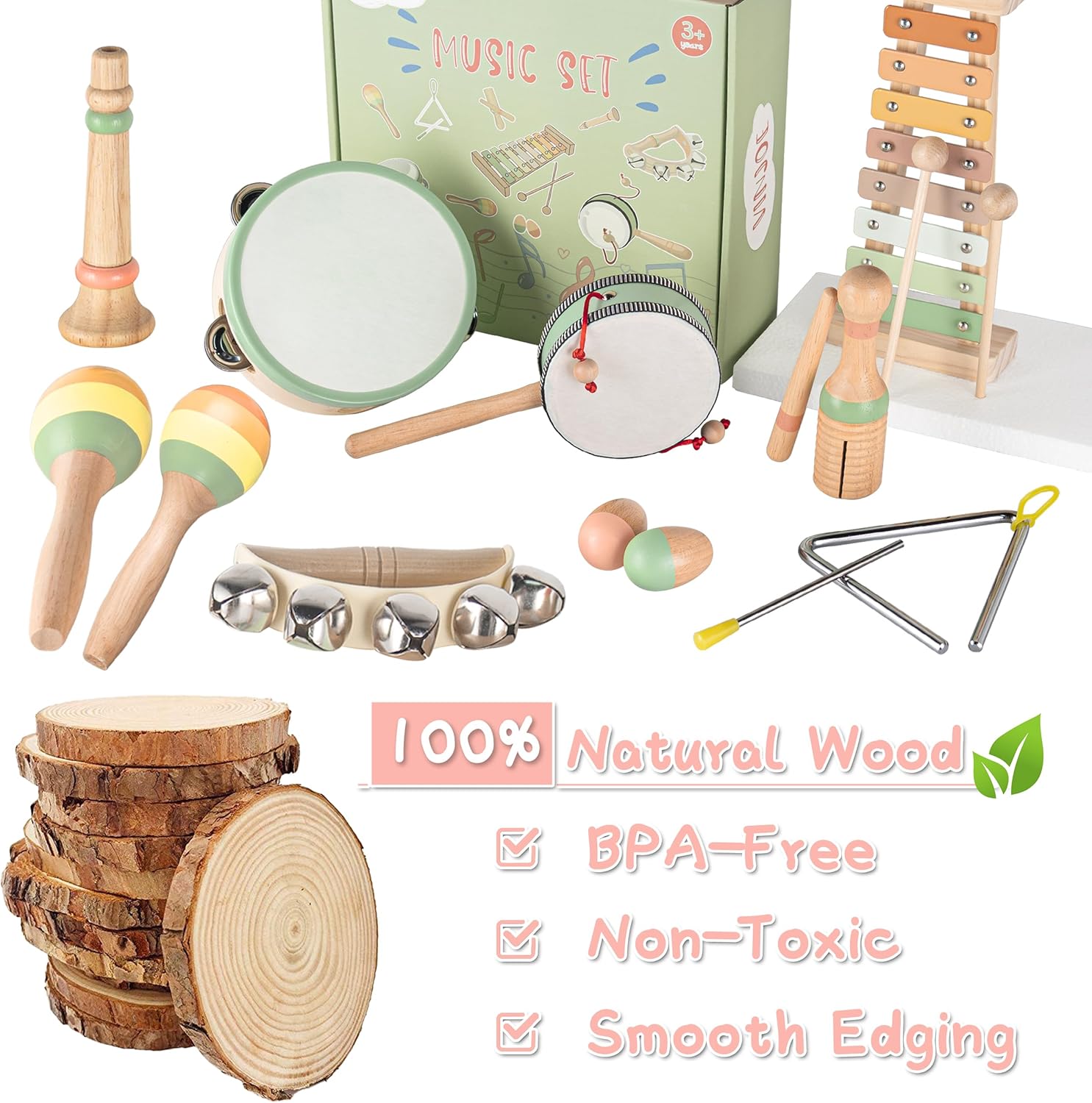 VINJOE Musical Instrument Set for Toddlers 1-3