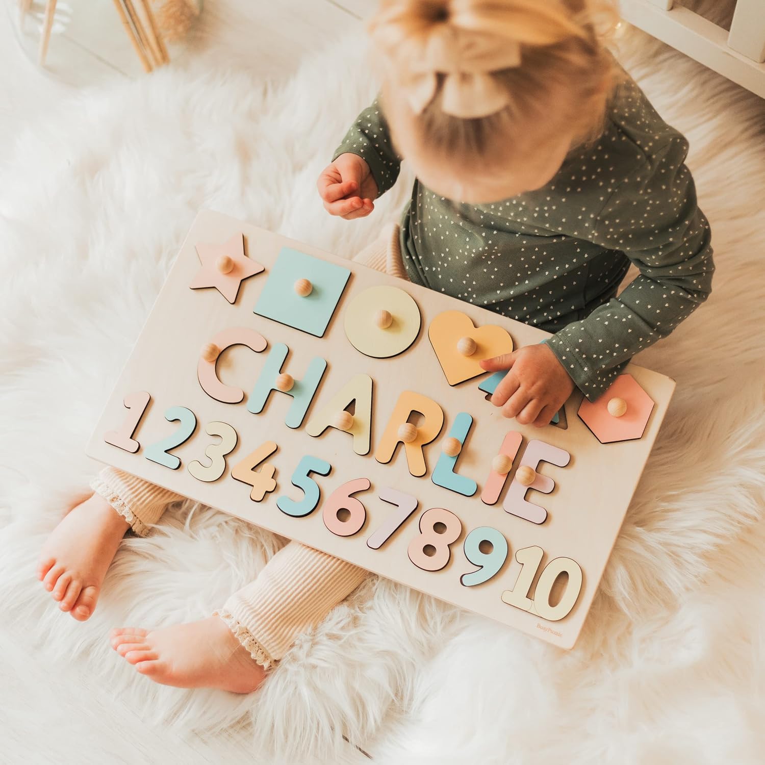 Personalized Name Puzzle With Shapes and Numbers for Kids
