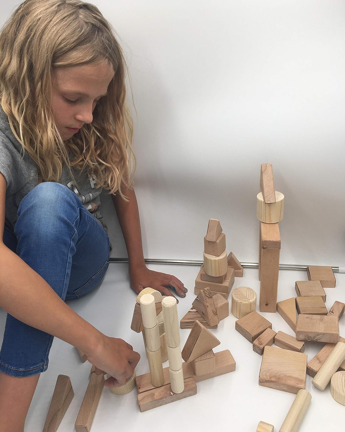 Wooden Building Blocks - 150 Pieces Handmade Set