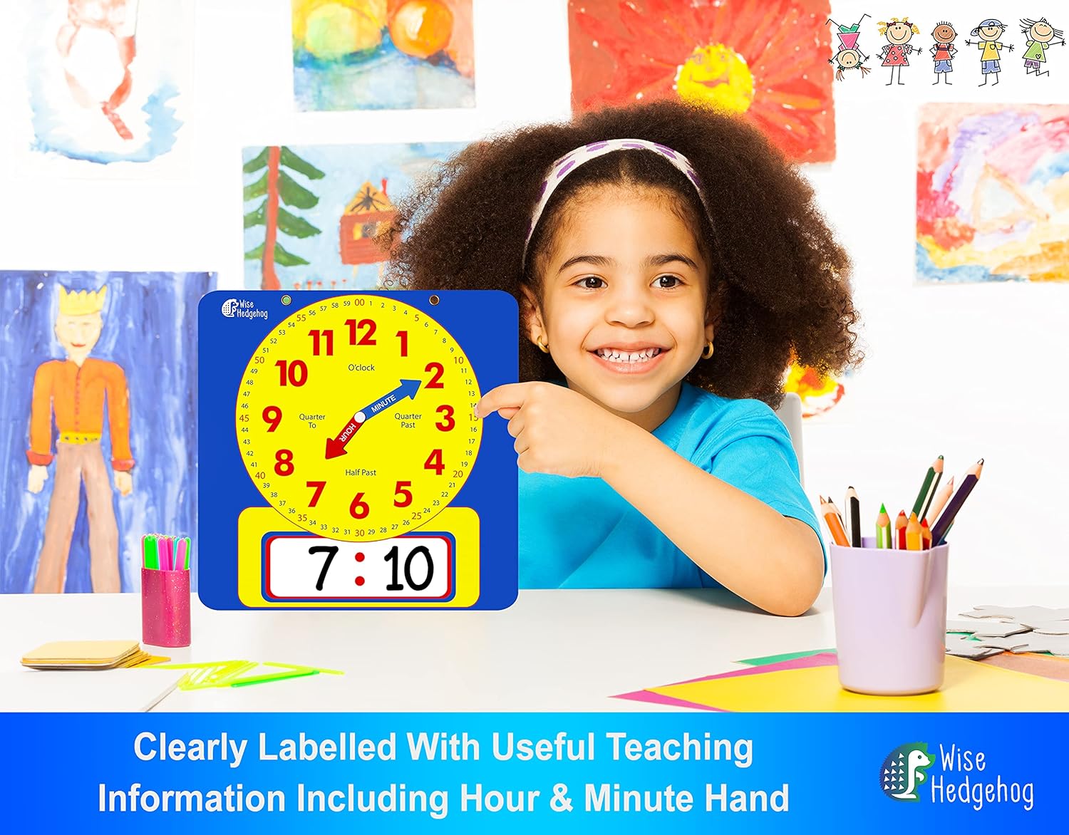 Large Magnetic Teaching Clock for Kids and Schools