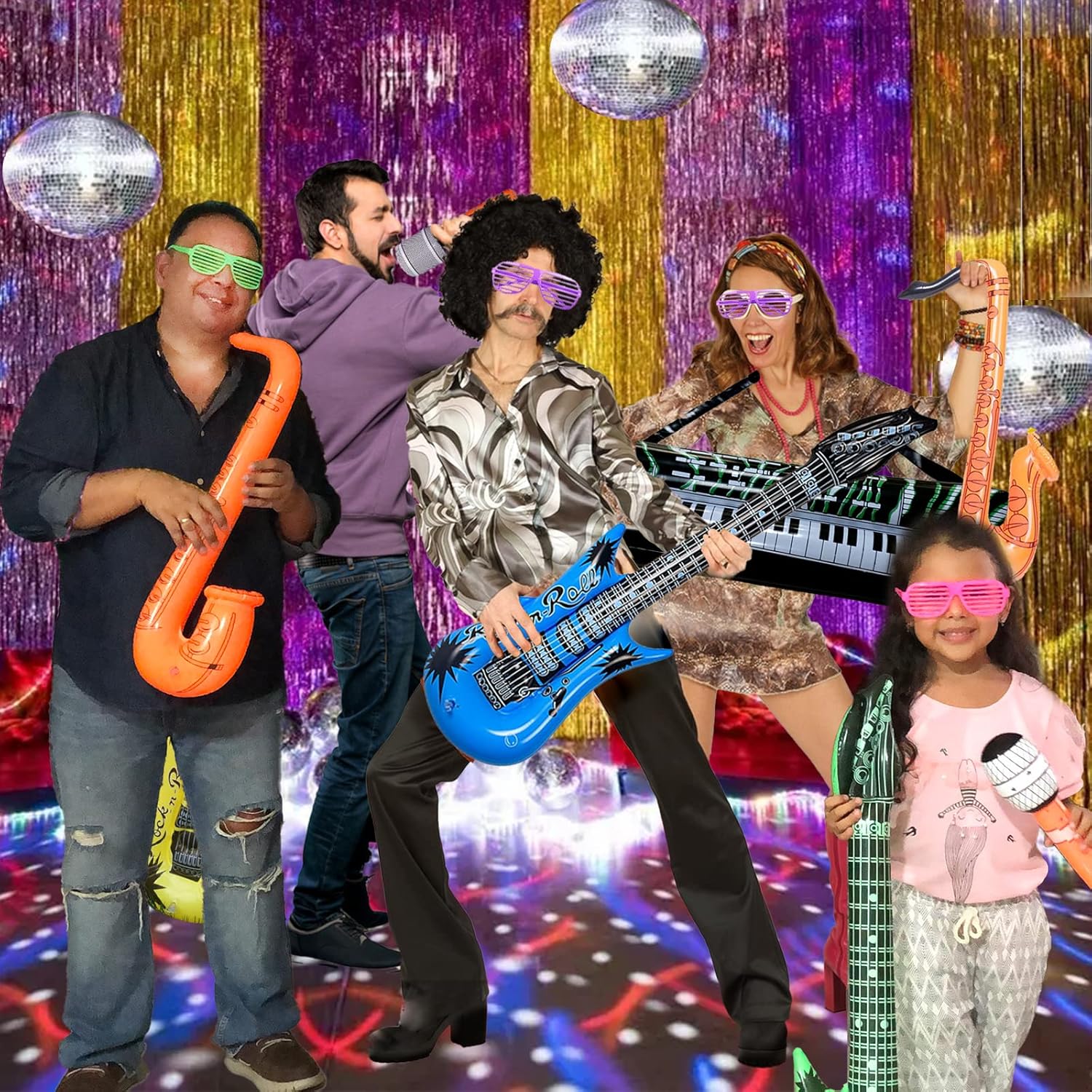 OuMuaMua Rock Star Inflatable Party Set 18 Pieces