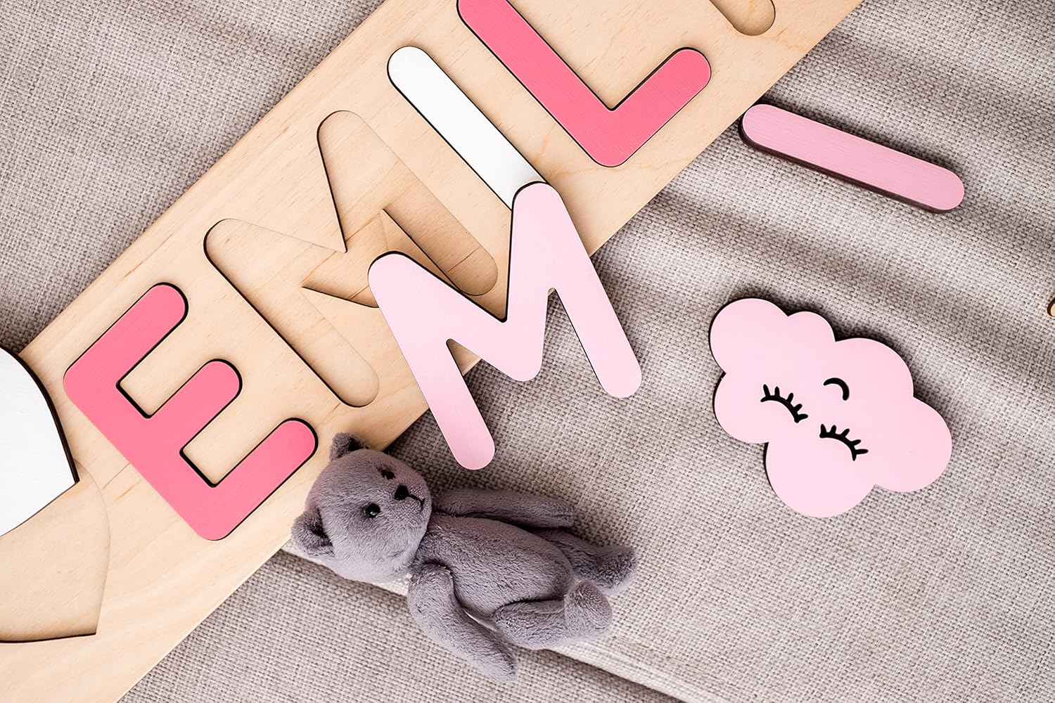 Custom Wooden Name Puzzle for Baby 1st Birthday Gift
