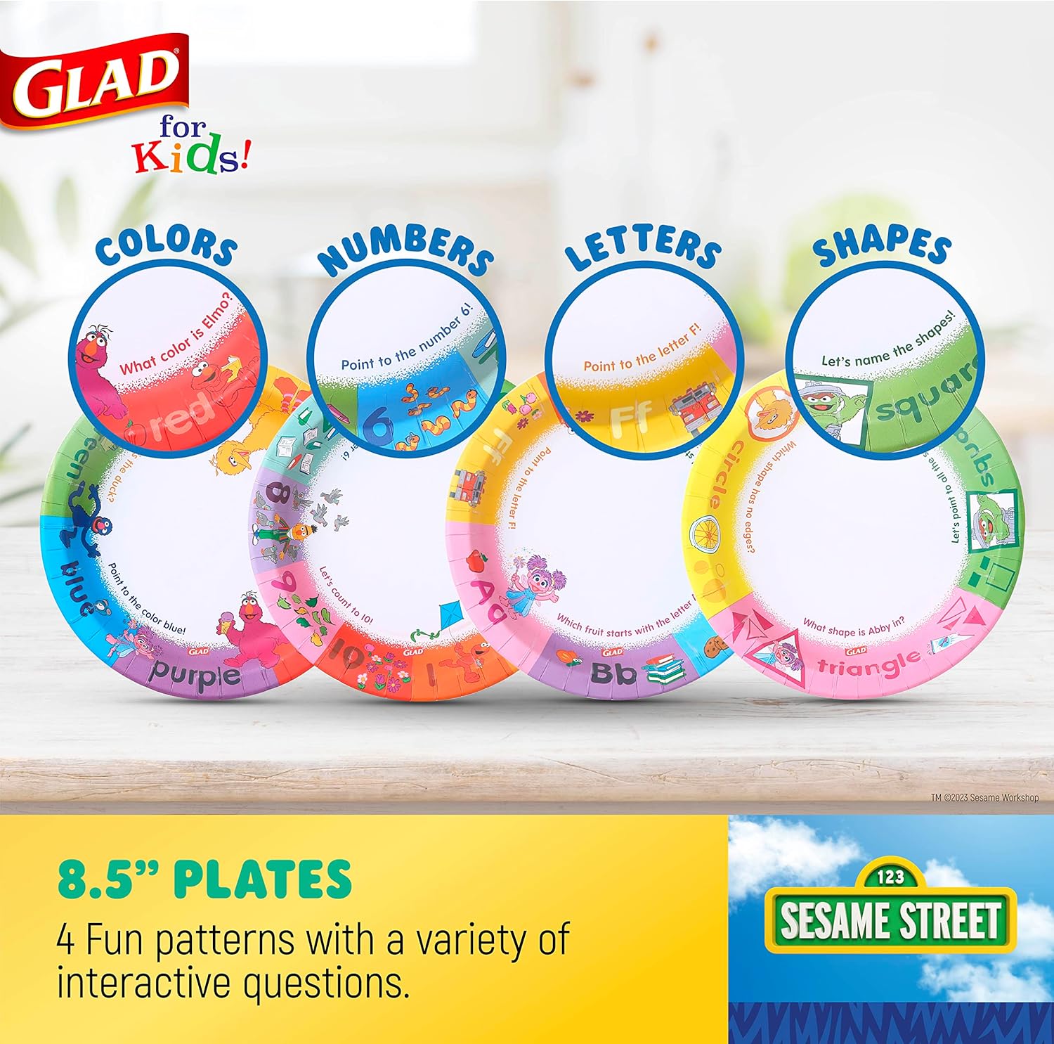 Glad for Kids Sesame Street Paper Plates 48ct