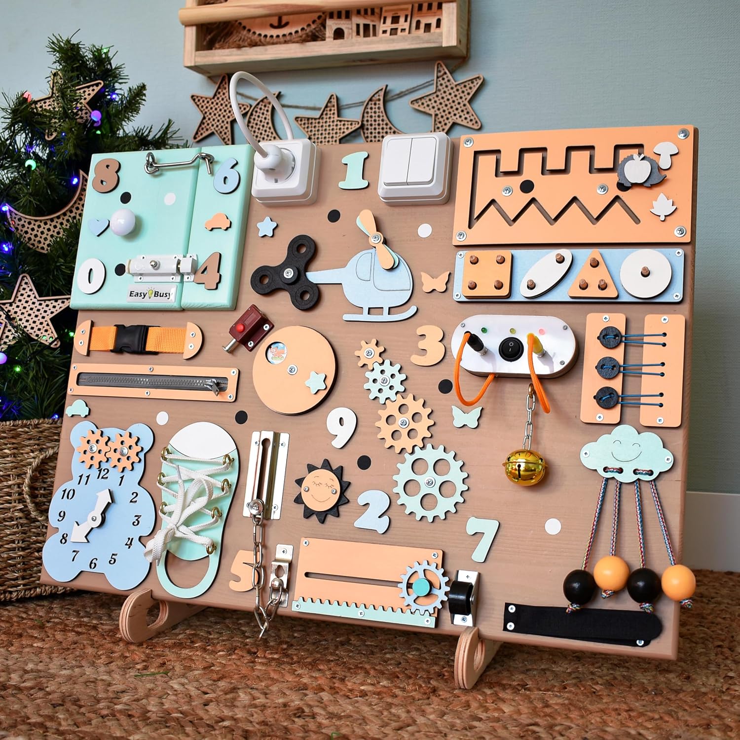 Wooden Stand for Busy Board Sensory Montessori Toys