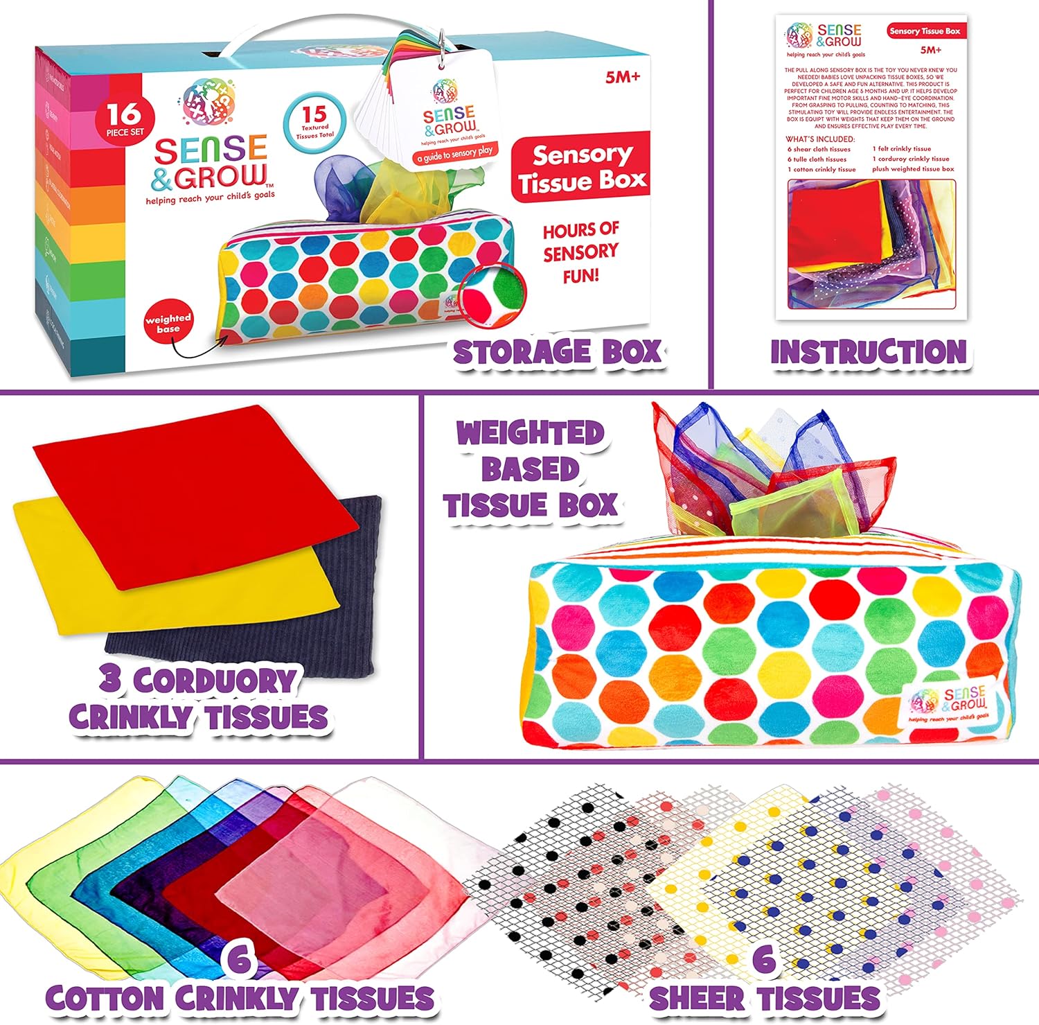 Creative Kids Sensory Pull Along Tissue Box for 6-12 Months