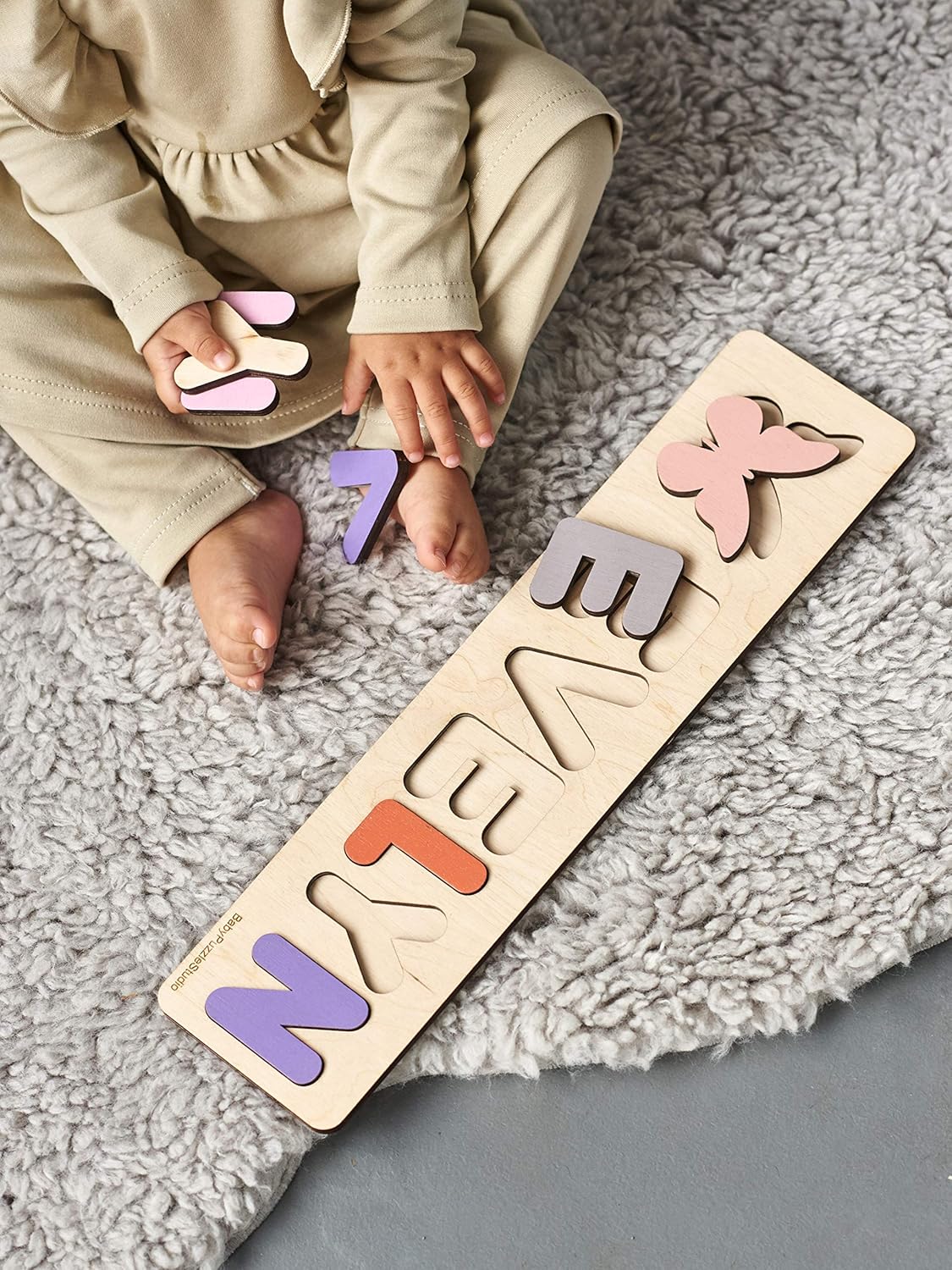 Custom Name Puzzle Wooden Nursery Sign Toddler Gift
