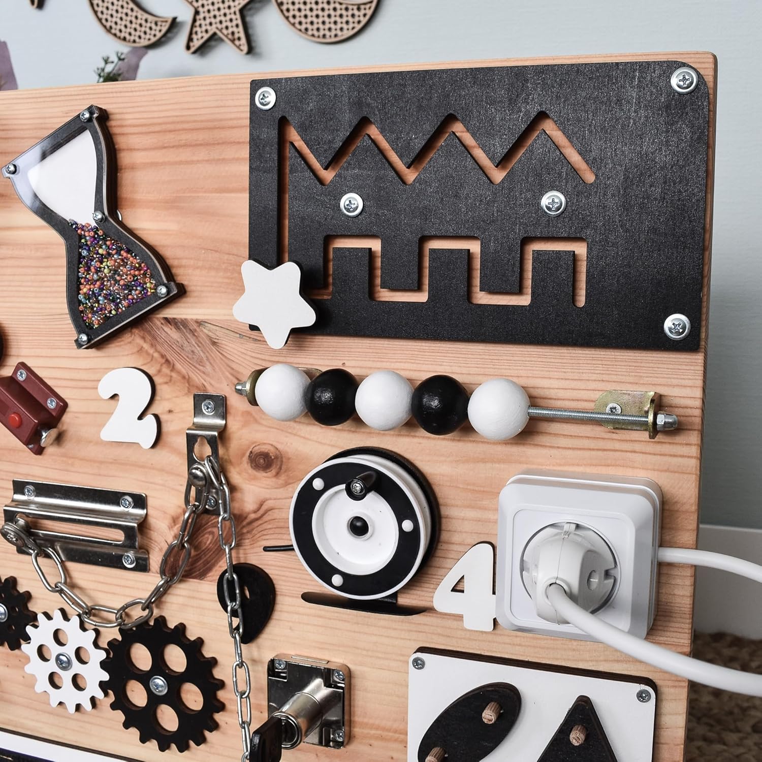 Toddler Activity Board Montessori Busy Board with Fidget Elements