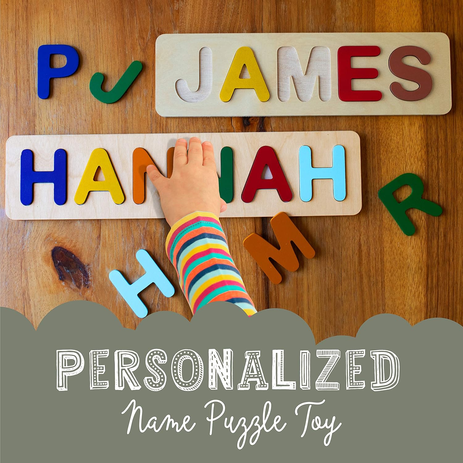 Personalized Wooden Name Puzzle for Kids Up to 12 Letters