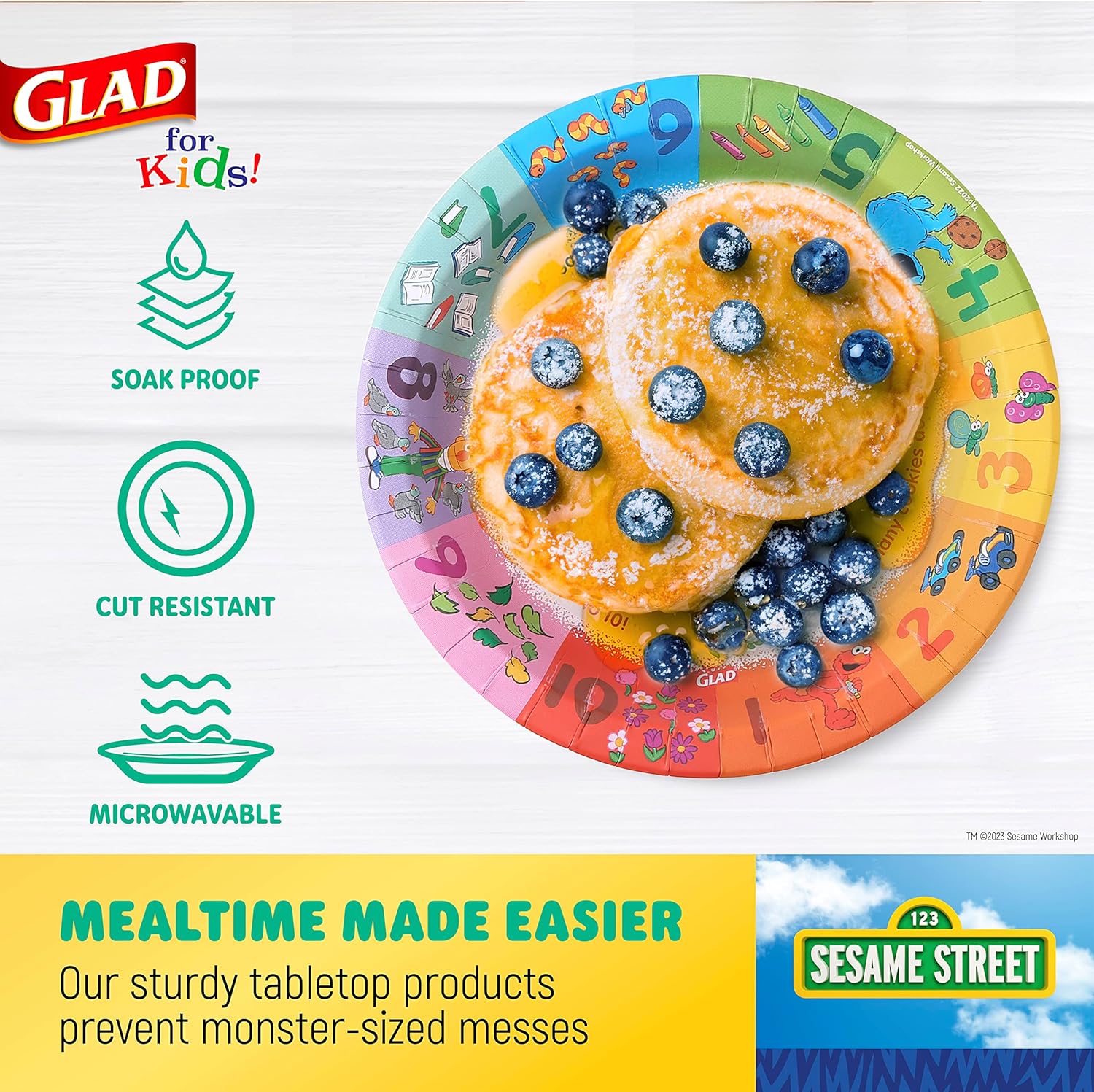 Glad for Kids Sesame Street Paper Plates 48ct