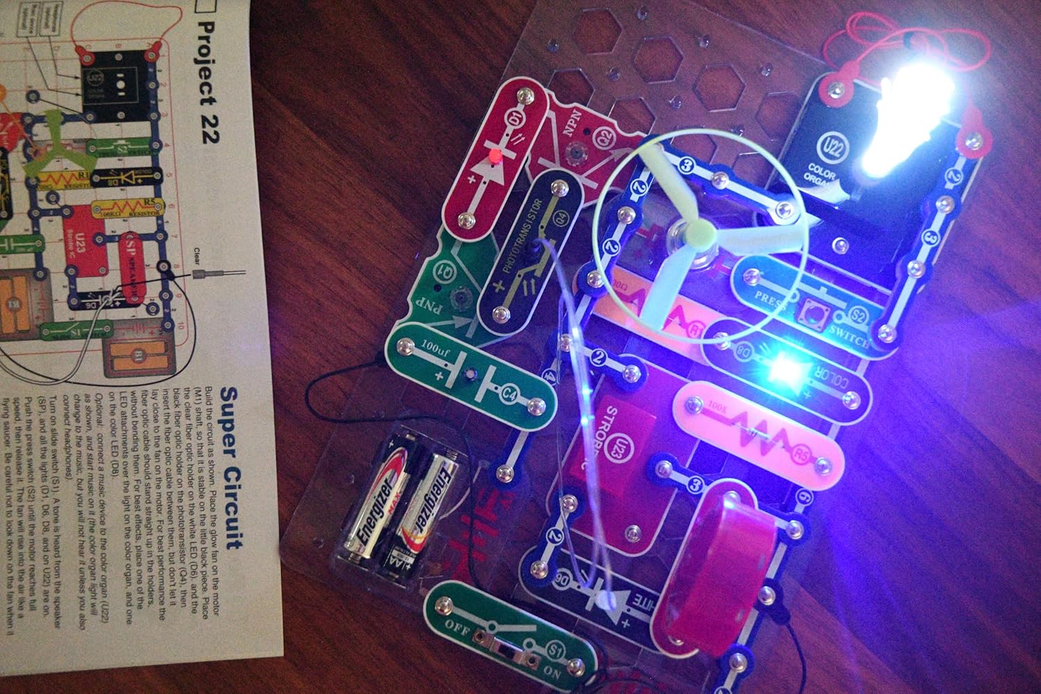 Snap Circuits Light Kit 175 STEM Projects Educational Toy for Kids 8