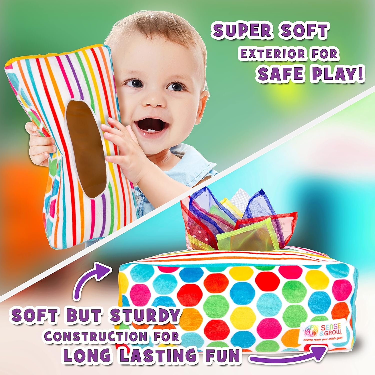 Creative Kids Sensory Pull Along Tissue Box for 6-12 Months