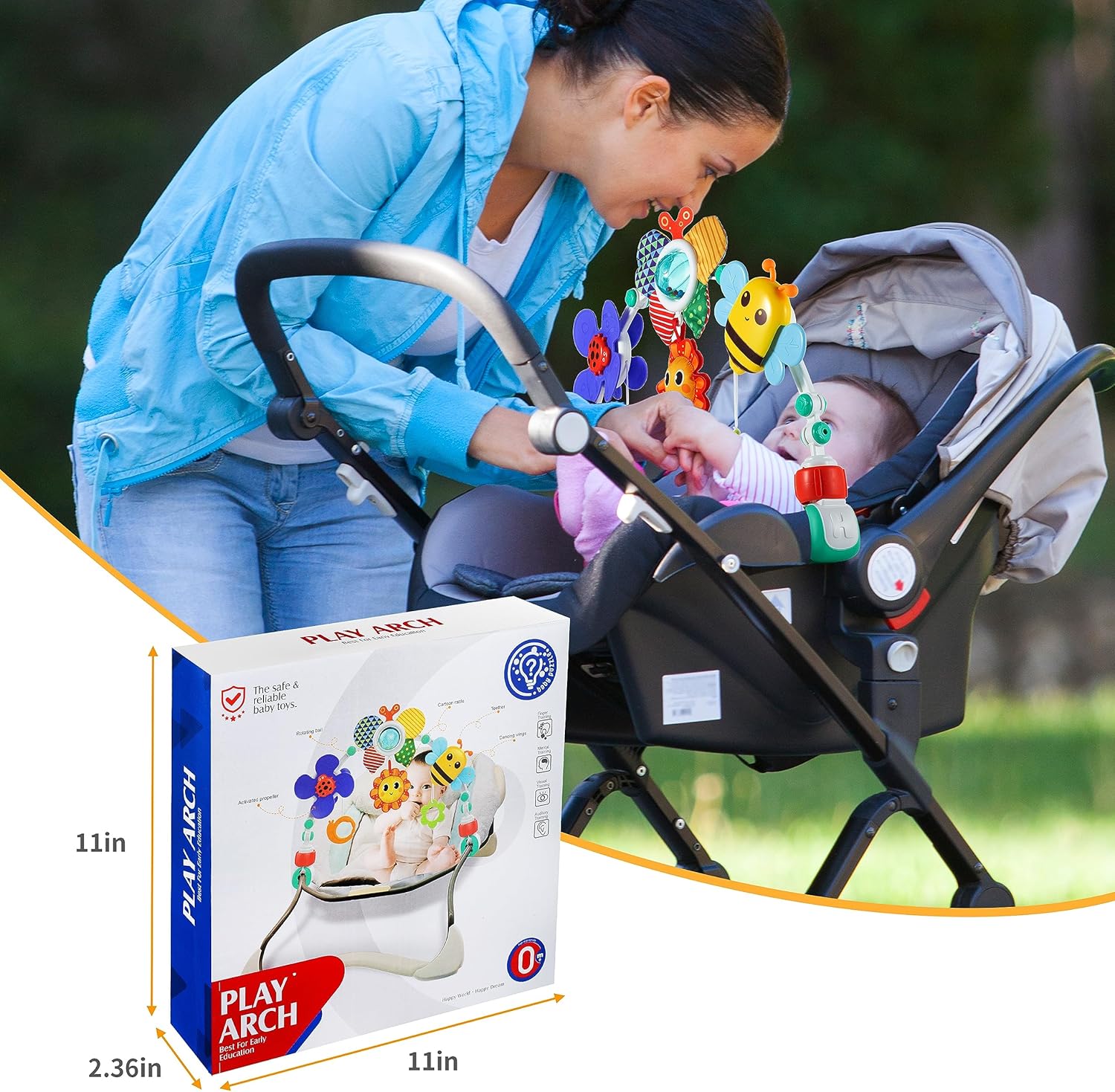 Adjustable Stroller Arch Toy for Baby Sensory Development