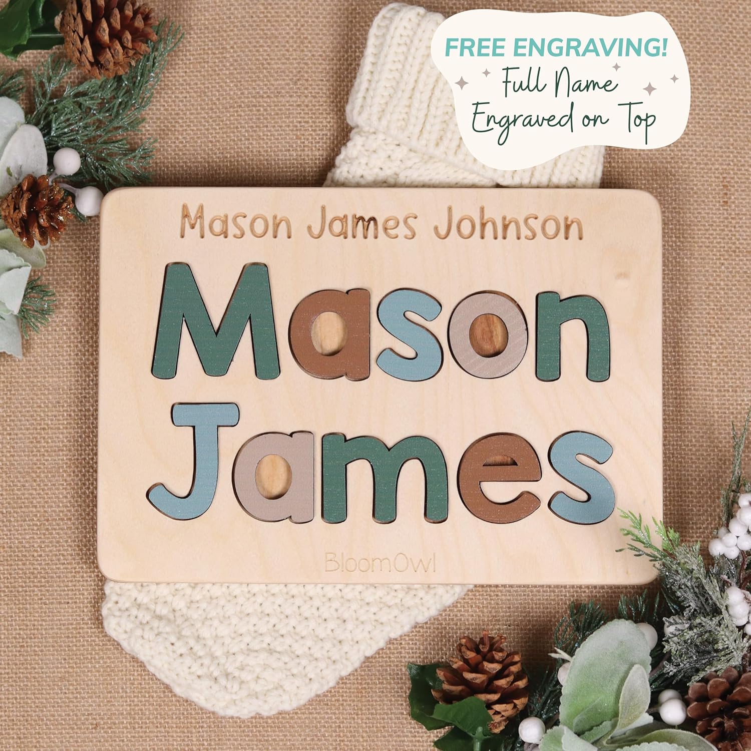 Personalized Wooden Name Puzzle for Kids Handmade in USA