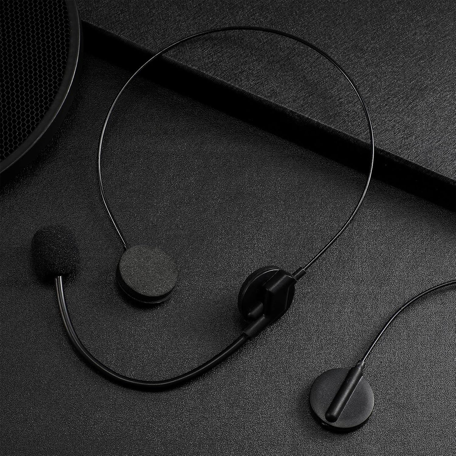 Zhanmai 4 Pcs Black Microphone Headset Costume Props