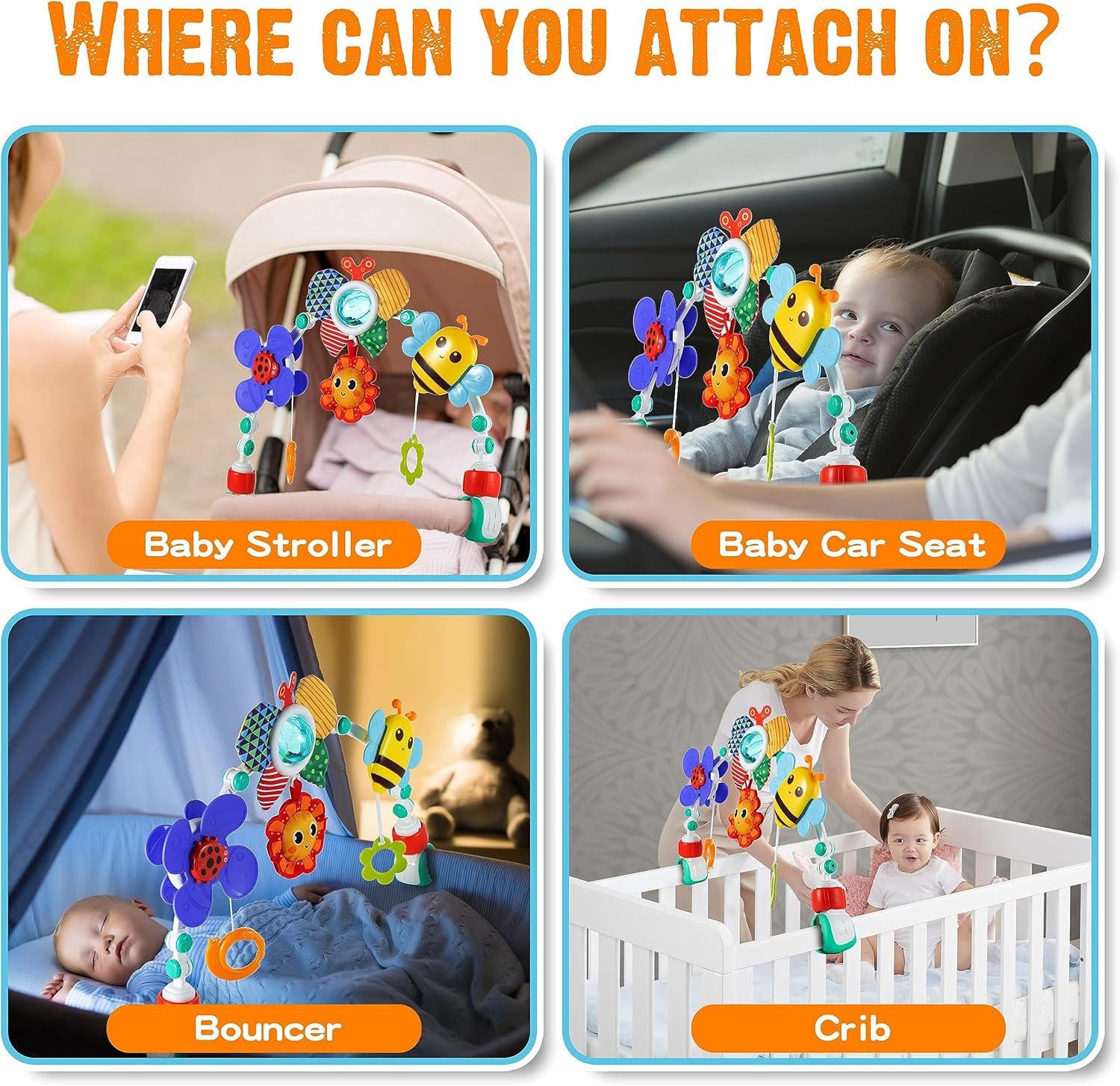 Adjustable Stroller Arch Toy for Baby Sensory Development