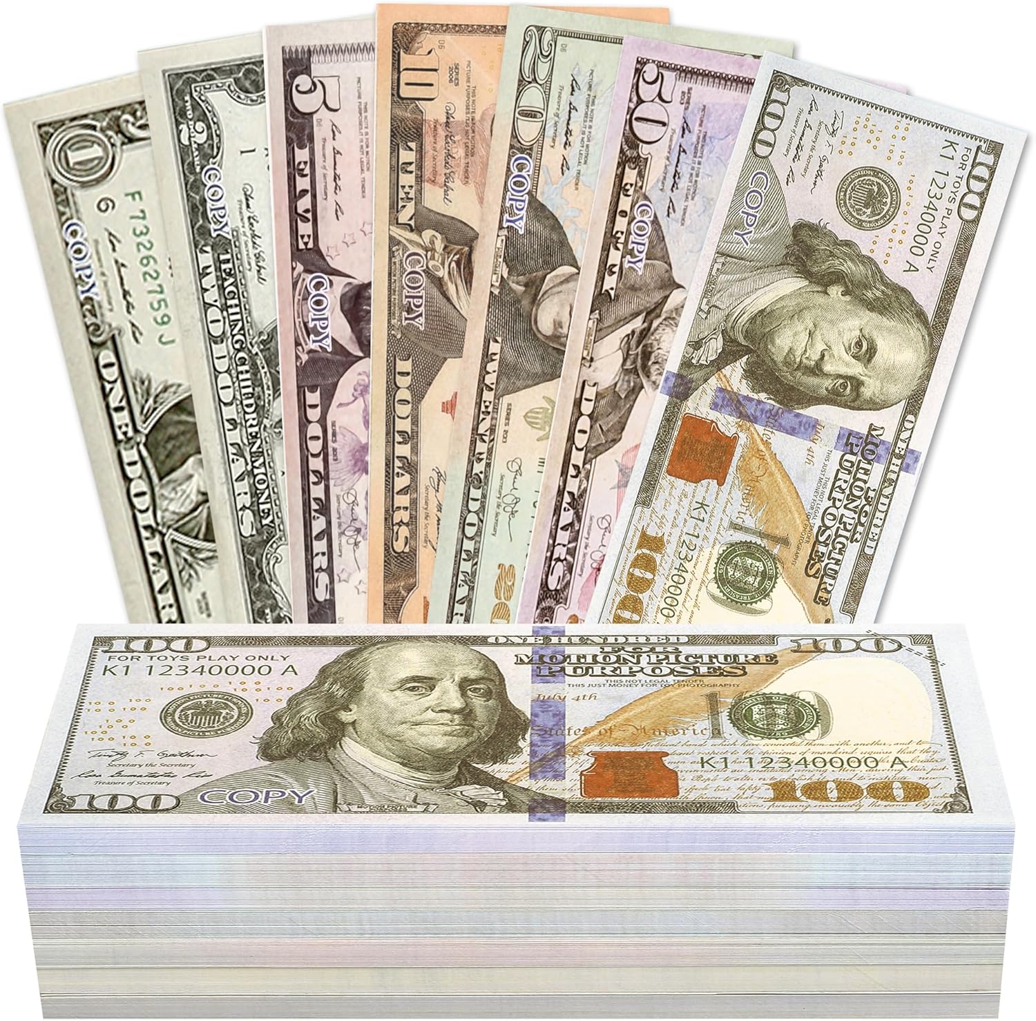 Wadoaf 420 Piece Play Money Set for Board Games and Magic