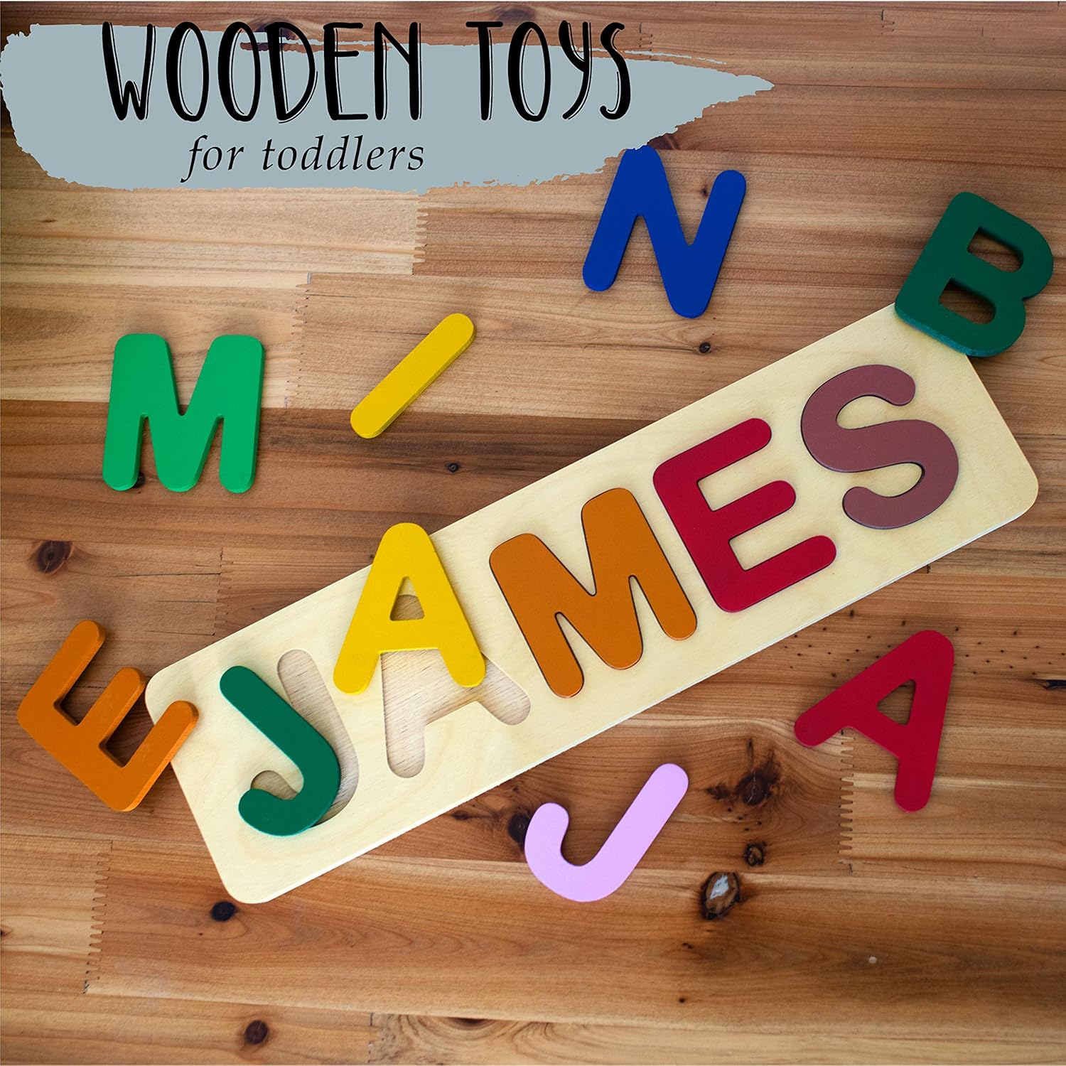Personalized Wooden Name Puzzle for Kids Up to 12 Letters