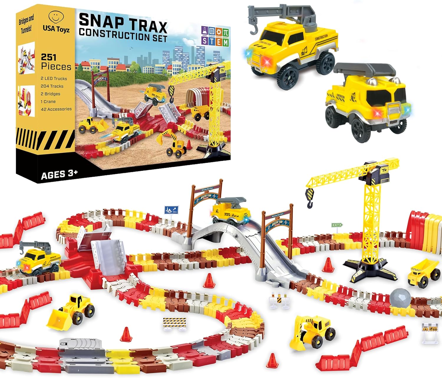 USA Toyz Snap Trax Race Tracks STEM Toy Set