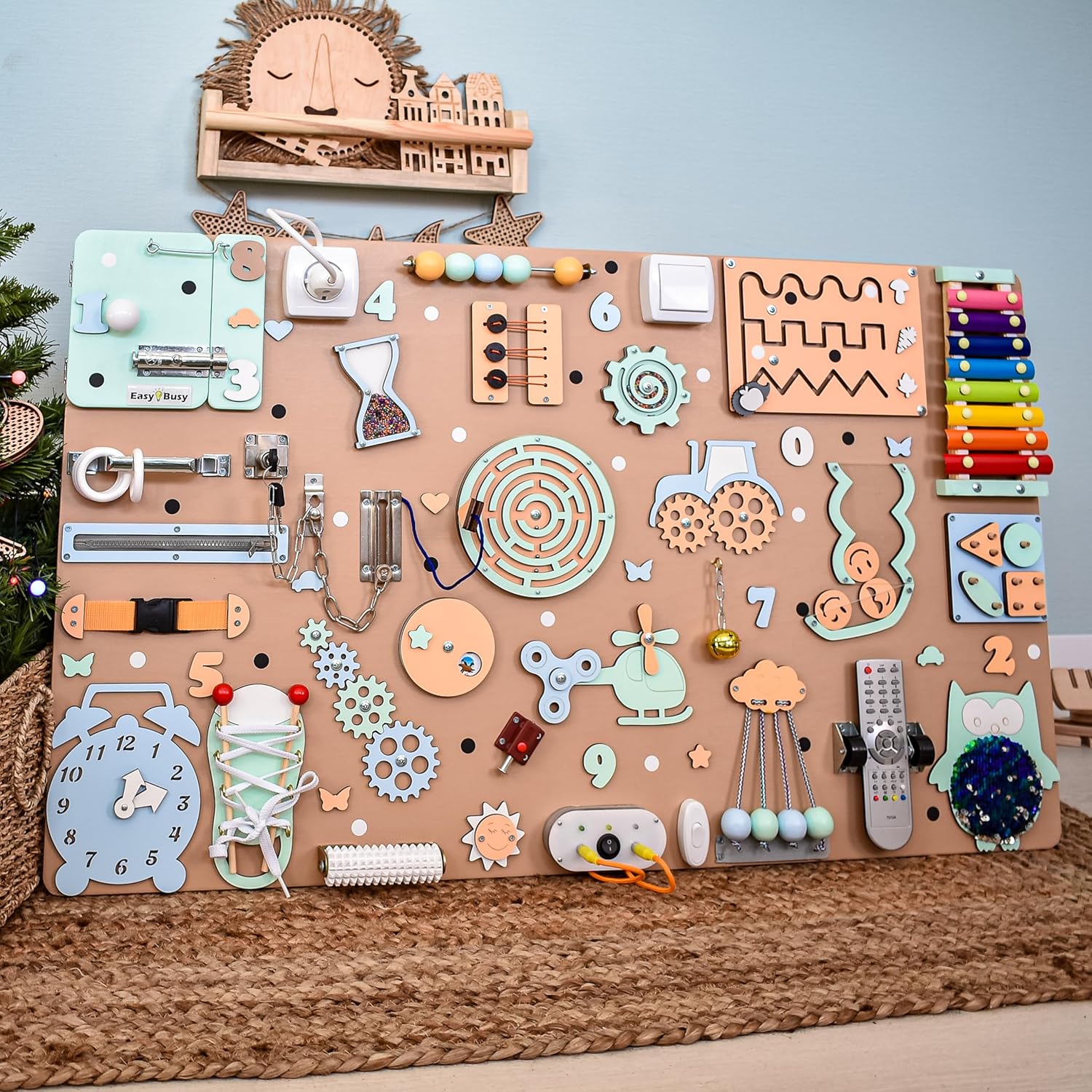 XL Toddler Busy Board for Montessori Learning