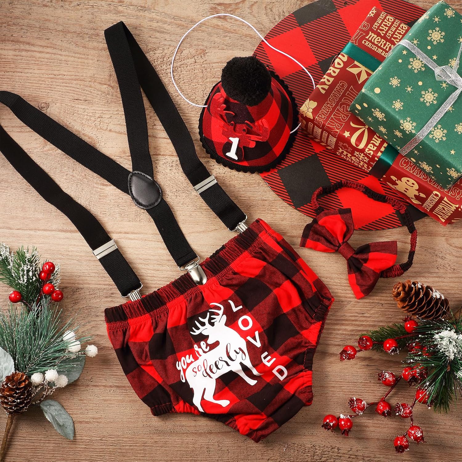 Geyoga Lumberjack First Birthday Costume Set 1