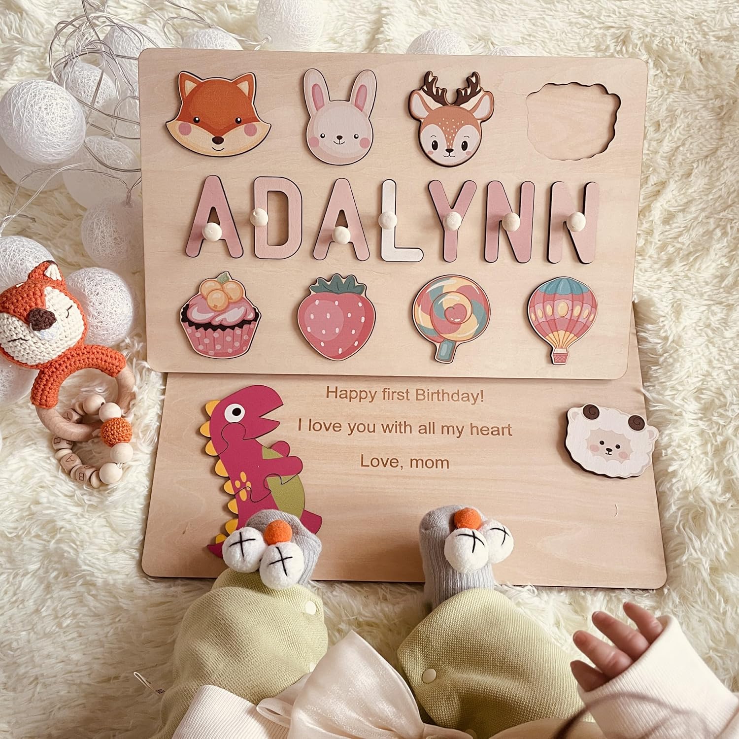 Personalized Name Puzzle for Kids Wooden Puzzle with Engraved Text