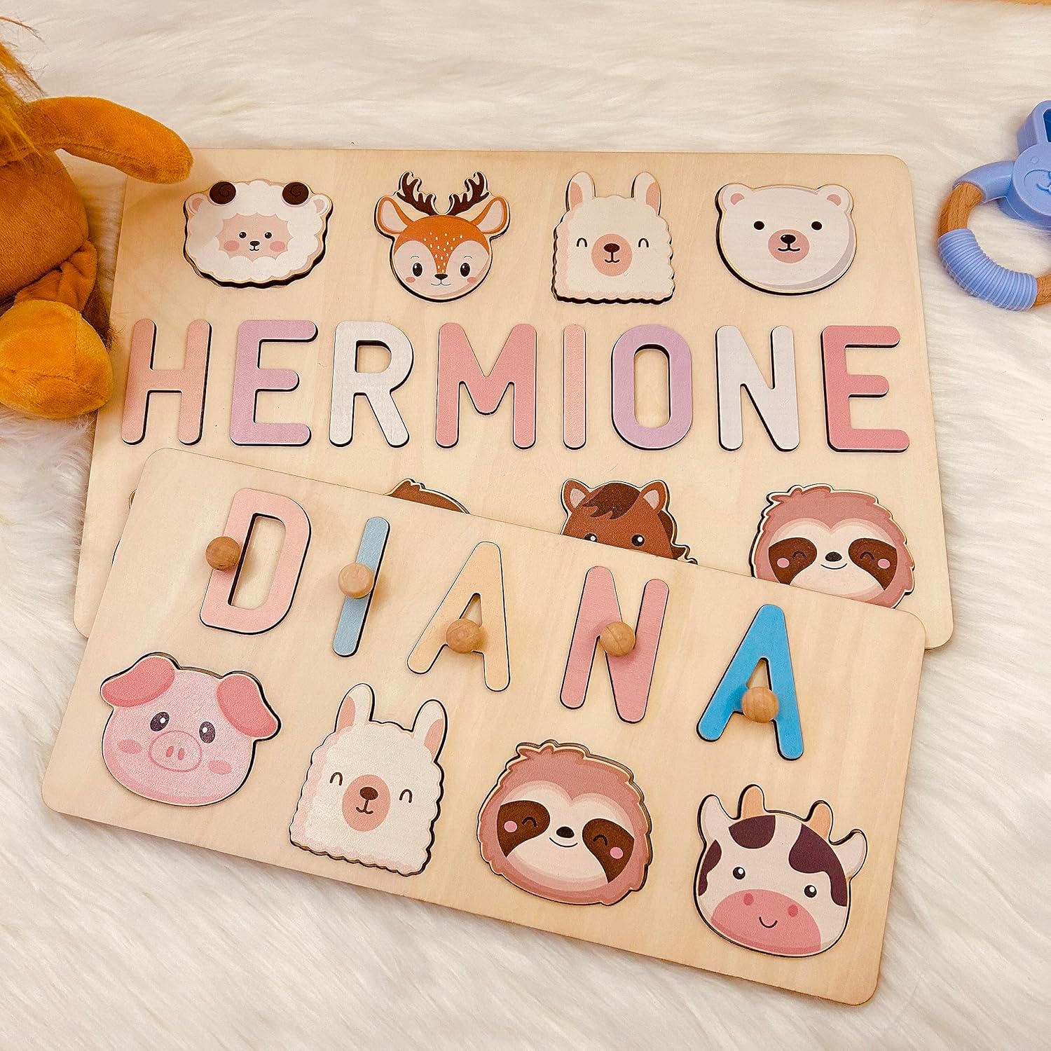 Personalized Name Puzzle for Kids Wooden Puzzle with Engraved Text