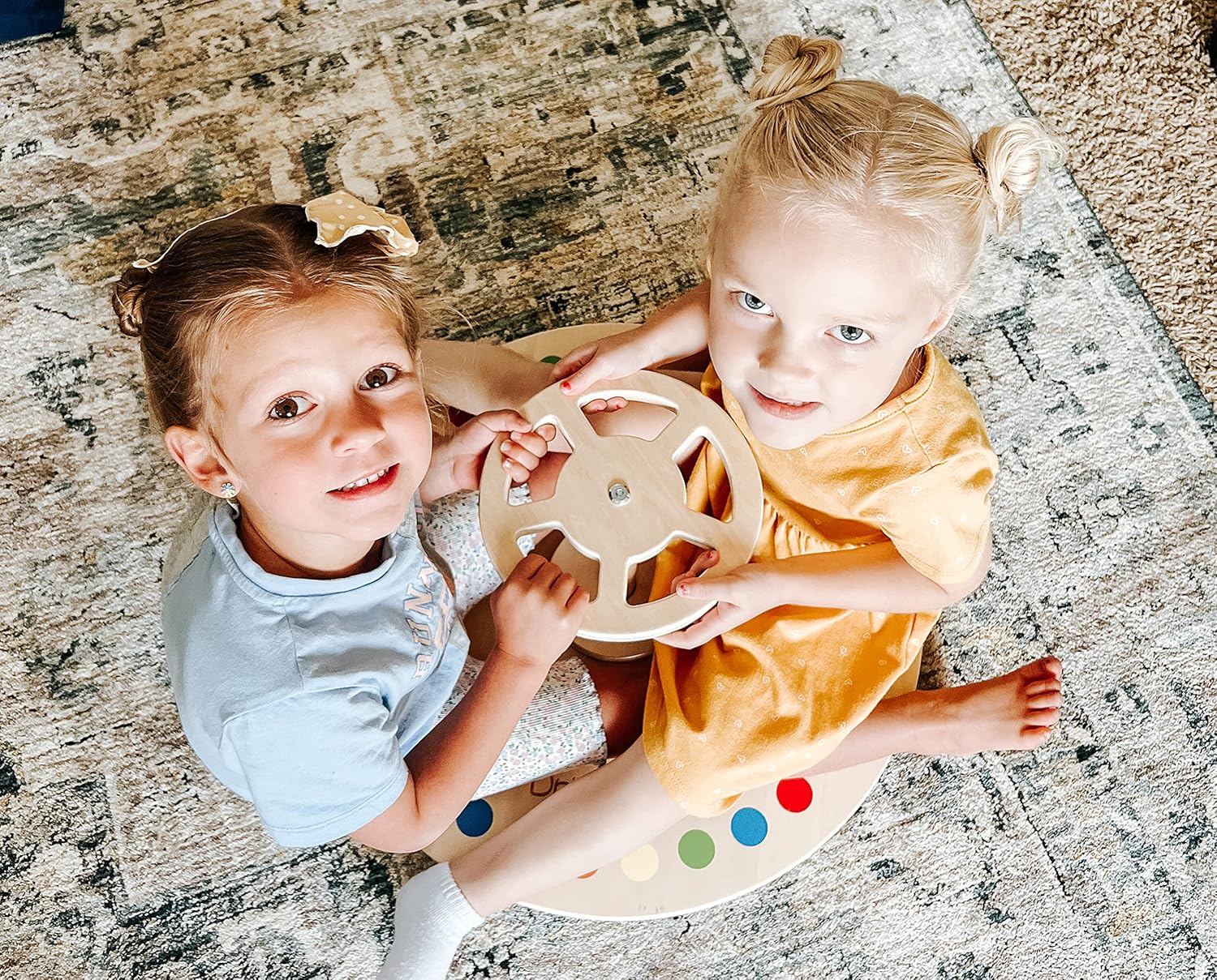 Driddle Wooden Spinner Seat - Sit and Spin Toy for Toddlers Kids